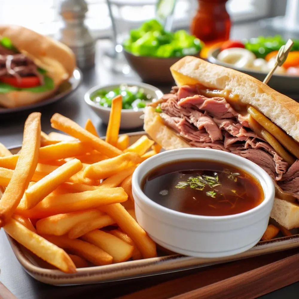 French dip sandwich with au jus
