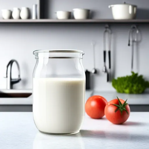 Buttermilk on a counter in a glass container