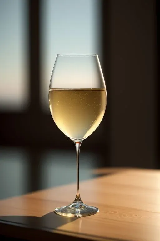 White wine in a slender-stemmed glass